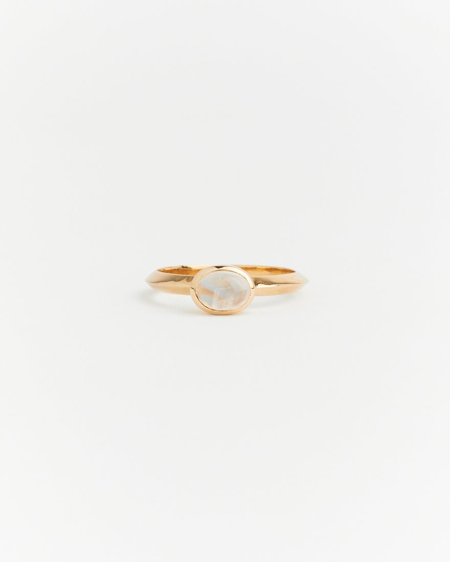 Trinity Ring Moonstone - 925 Silver/ 14k Gold finish - SOPHIE BLAKE NY