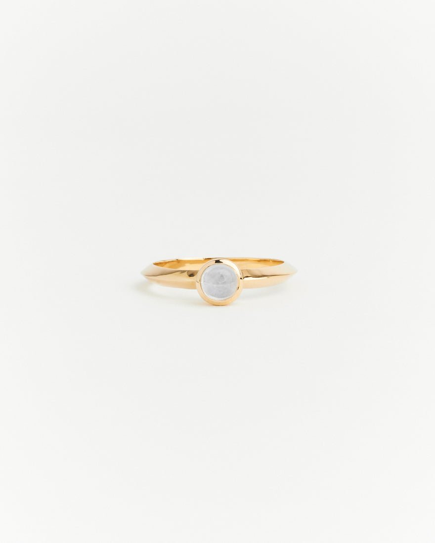 Trinity Ring Moonstone - 925 Silver/ 14k Gold finish - SOPHIE BLAKE NY