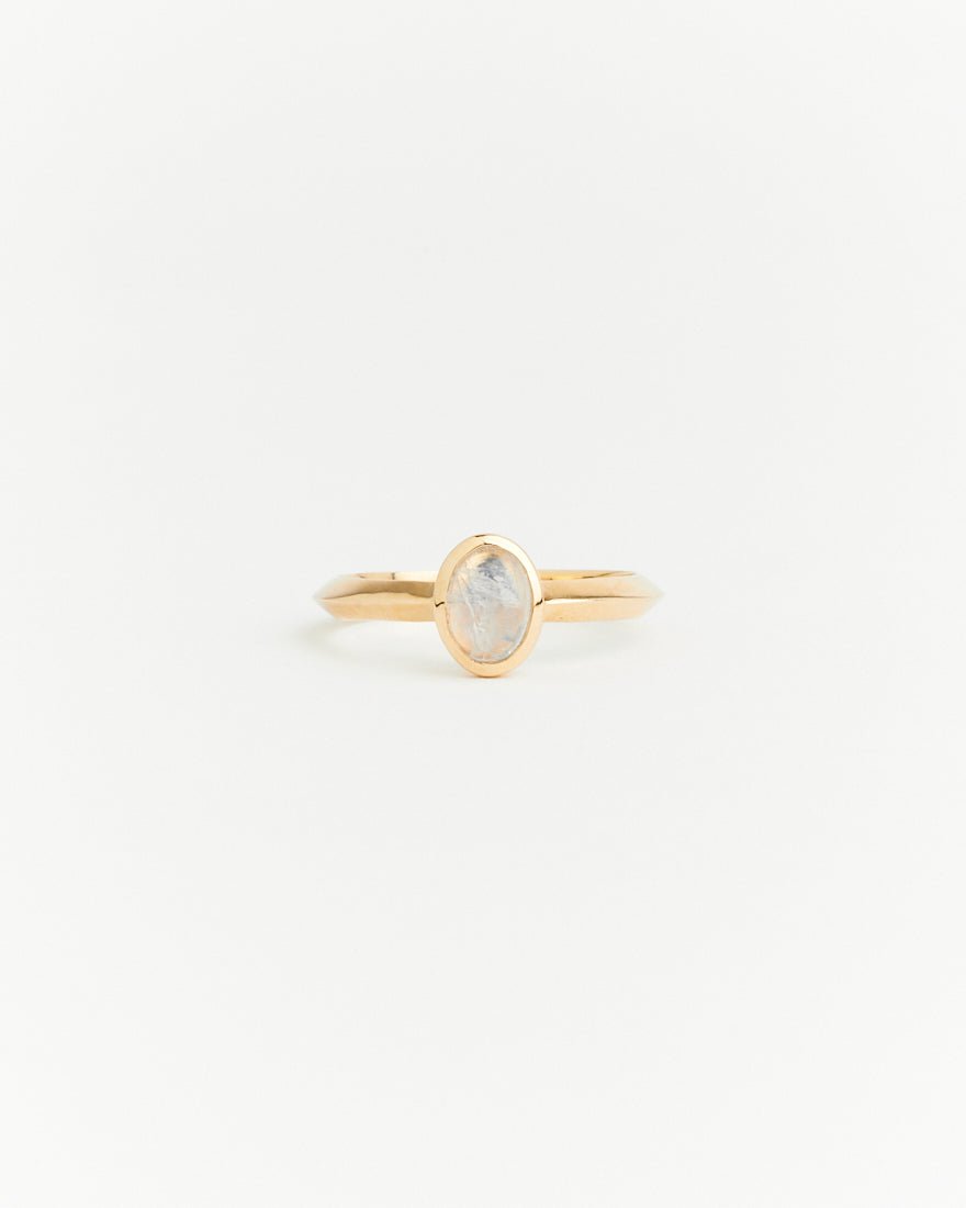 Trinity Ring Moonstone - 925 Silver/ 14k Gold finish - SOPHIE BLAKE NY